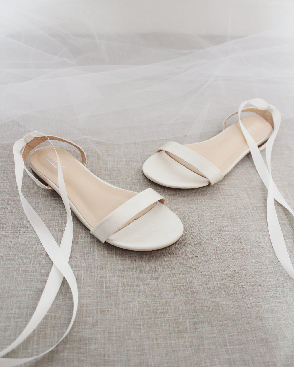 Girls Satin Flat Sandal with Ballerina Lace Up
