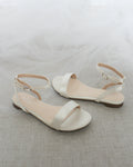 Girls Satin Flat Sandal with Ankle Strap