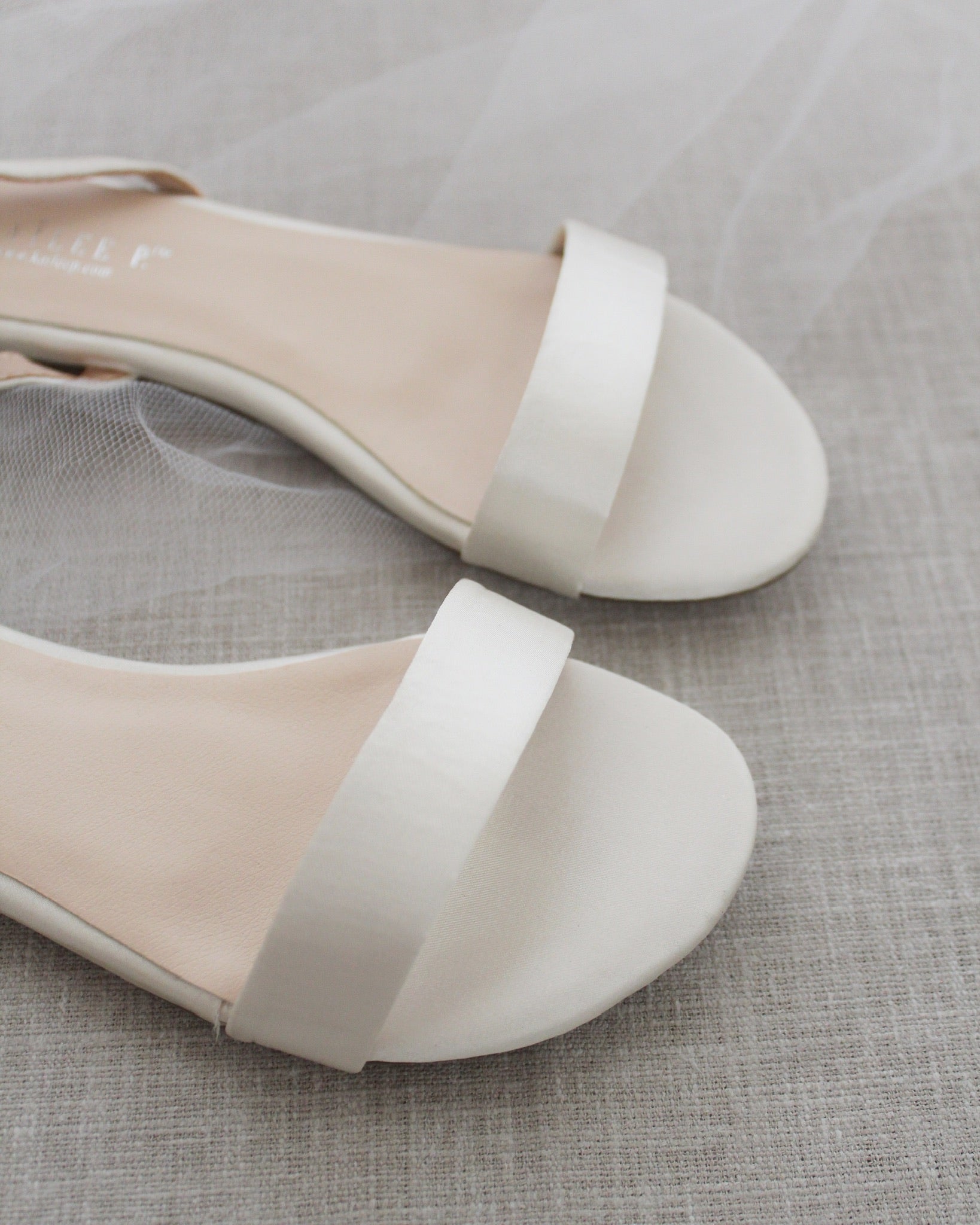 Girls Satin Flat Sandal with Ankle Strap
