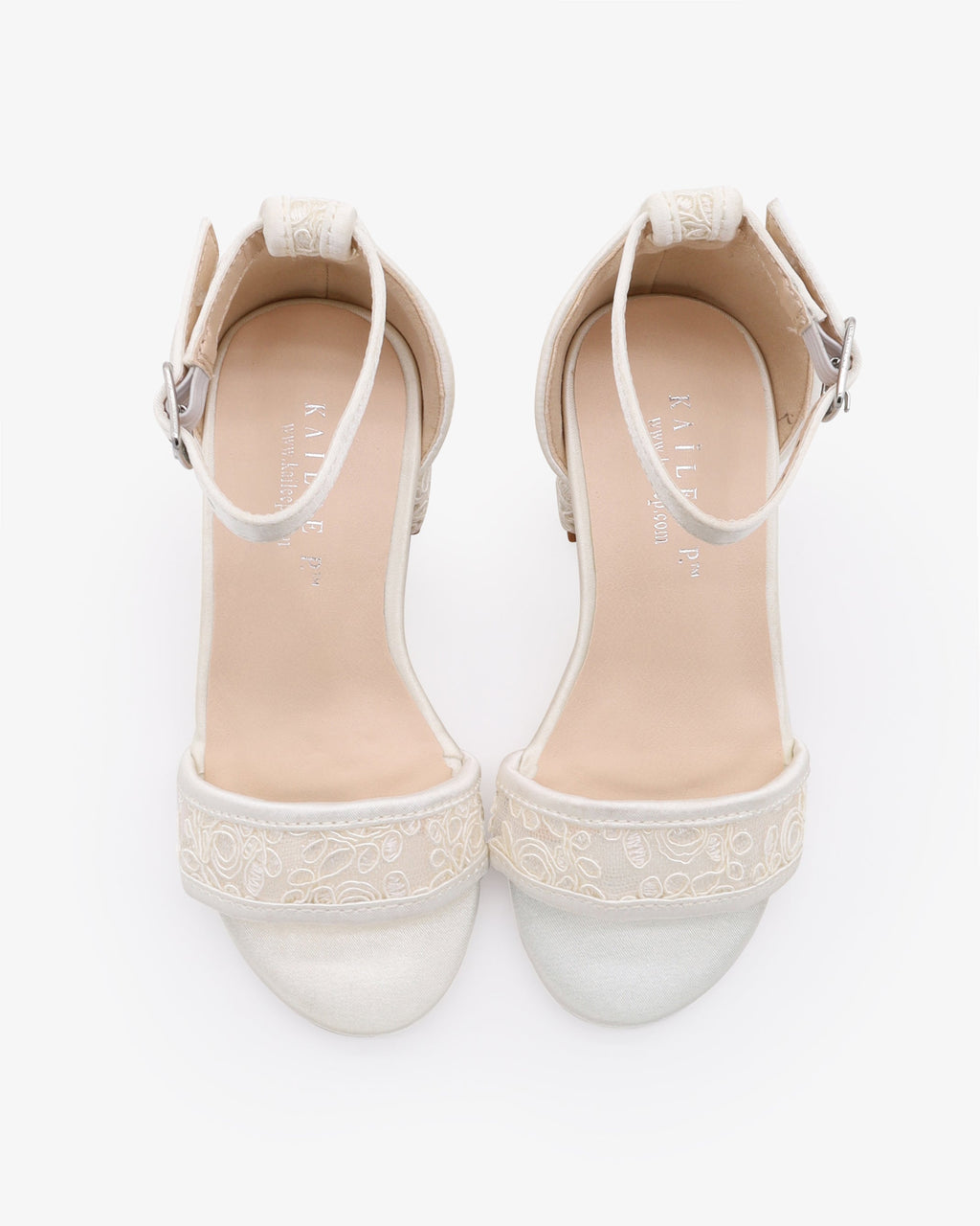 Crochet Lace Low Block Heel Girls Sandals