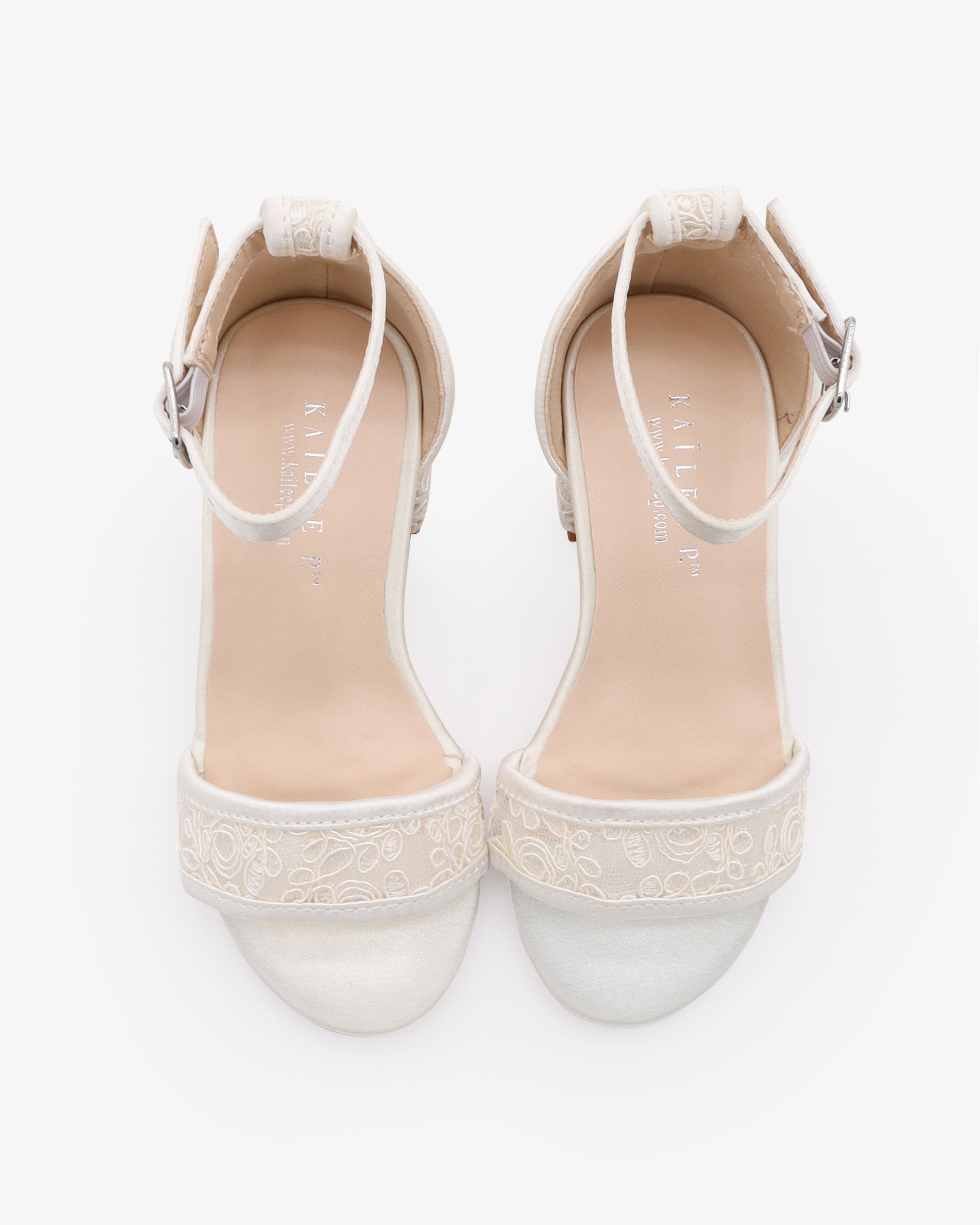 Crochet Lace Low Block Heel Girls Sandals