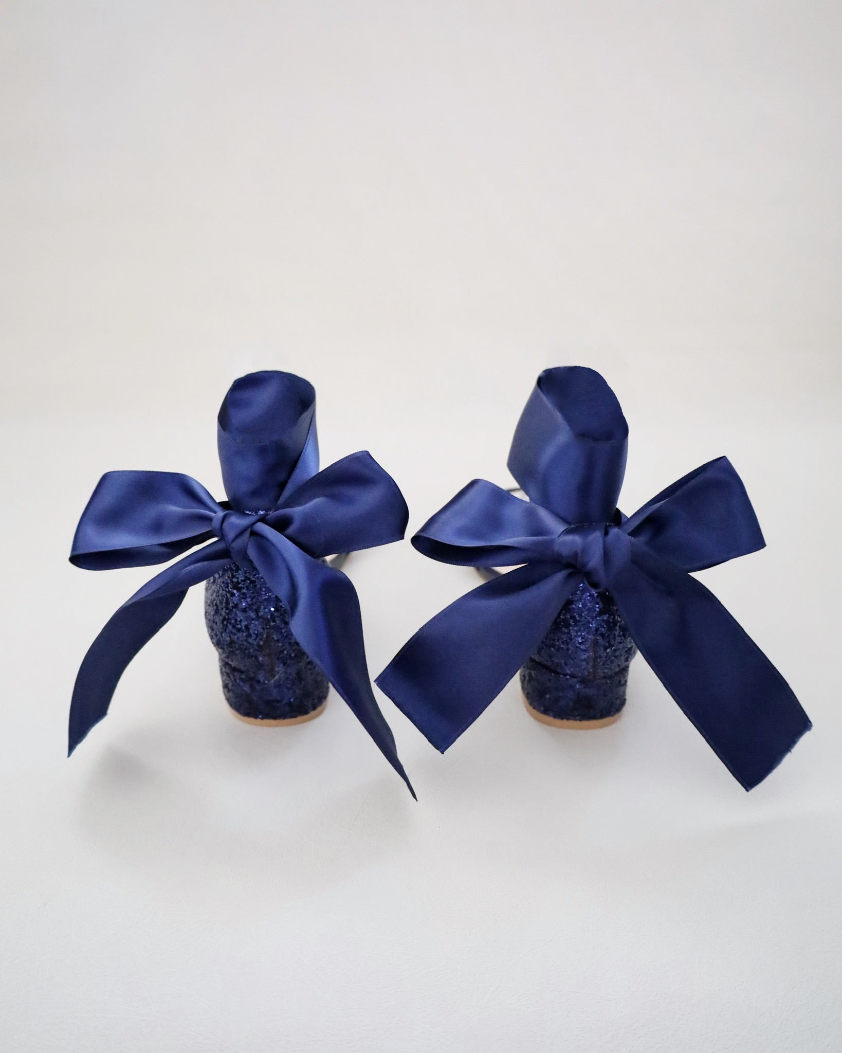 Rock Glitter Low Block Heel Girls Sandals with Wrapped Satin Tie