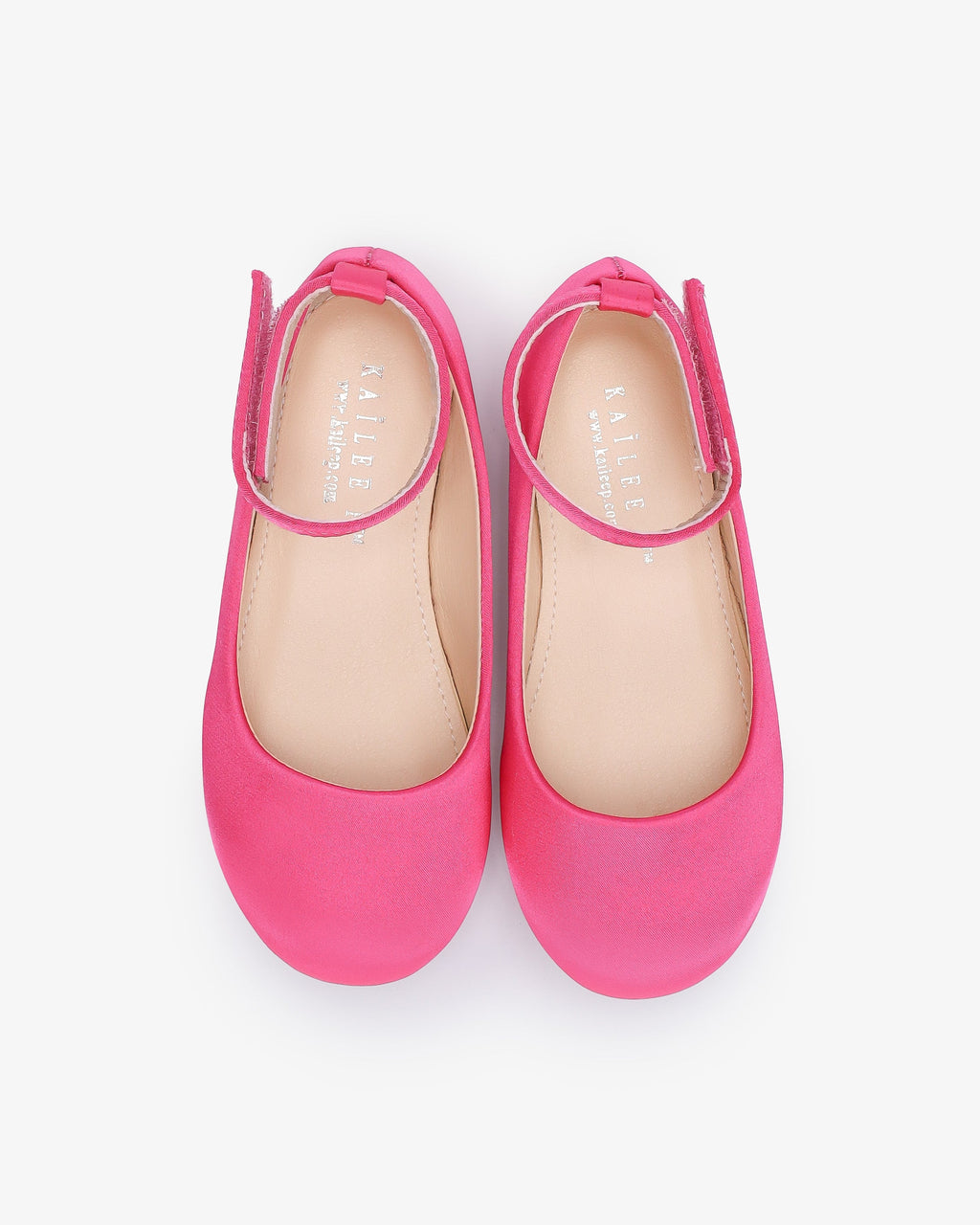 Satin Flats with Velcro Ankle Strap