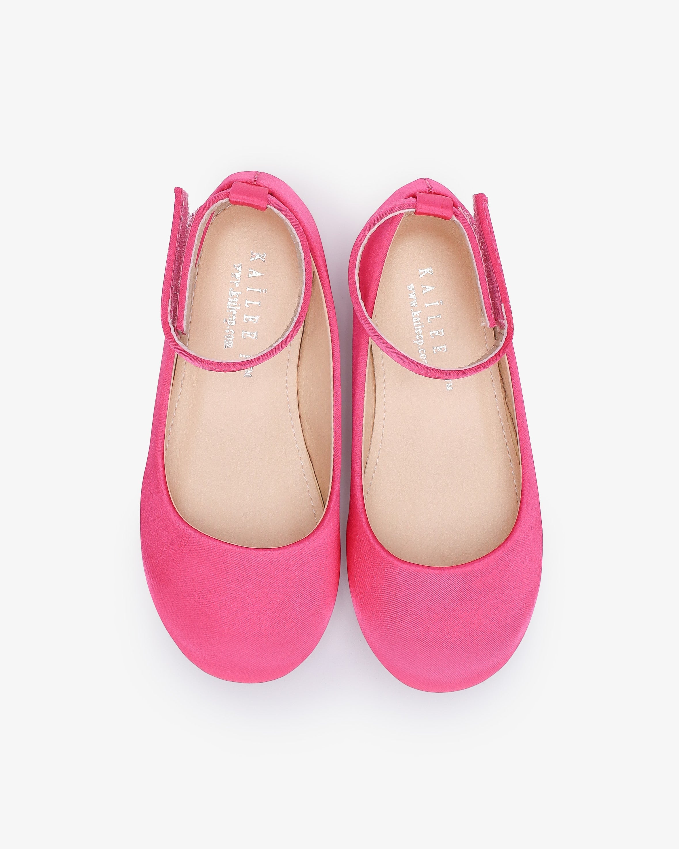 Satin Flats with Velcro Ankle Strap