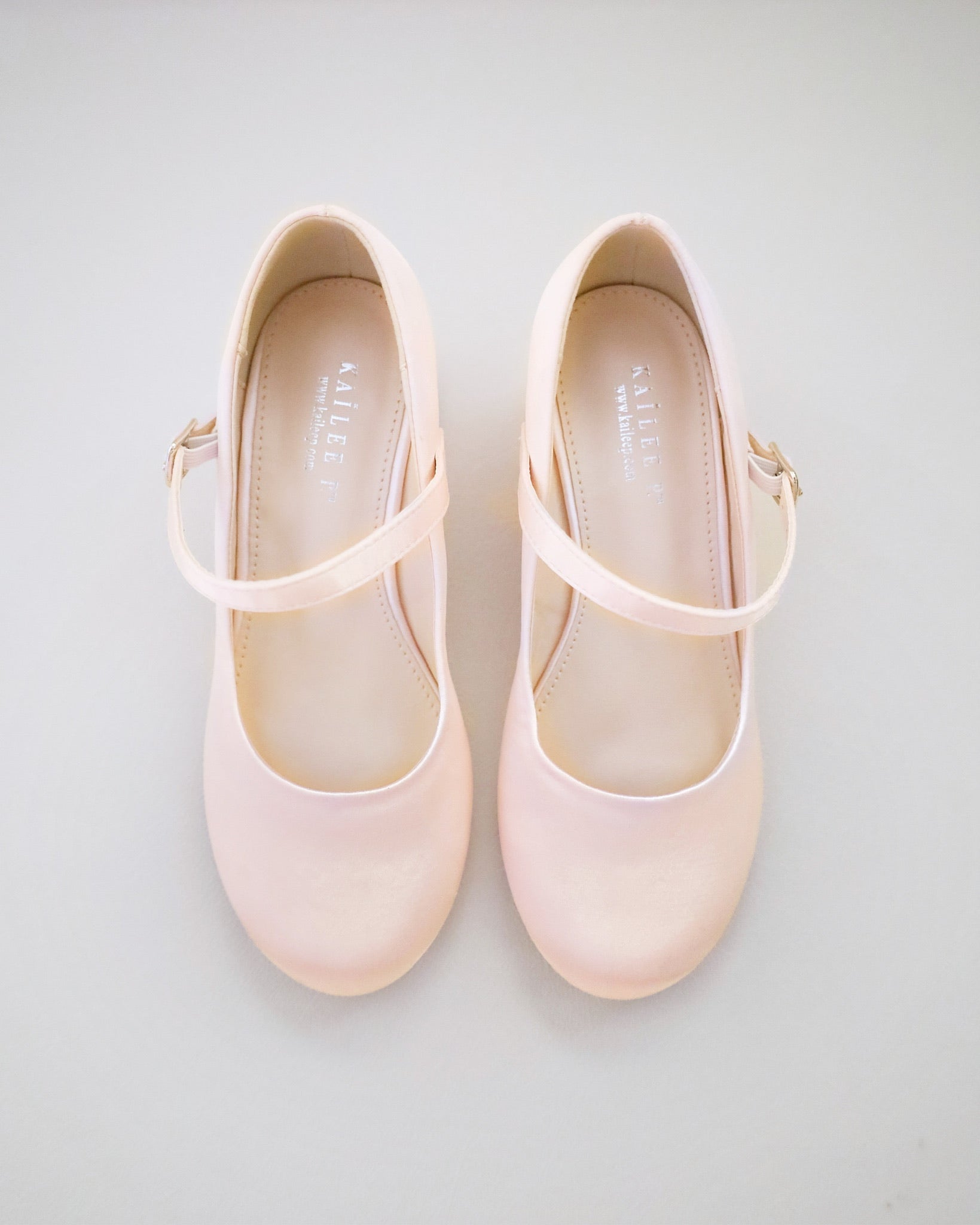 Girls Satin Mary Jane Block Heel