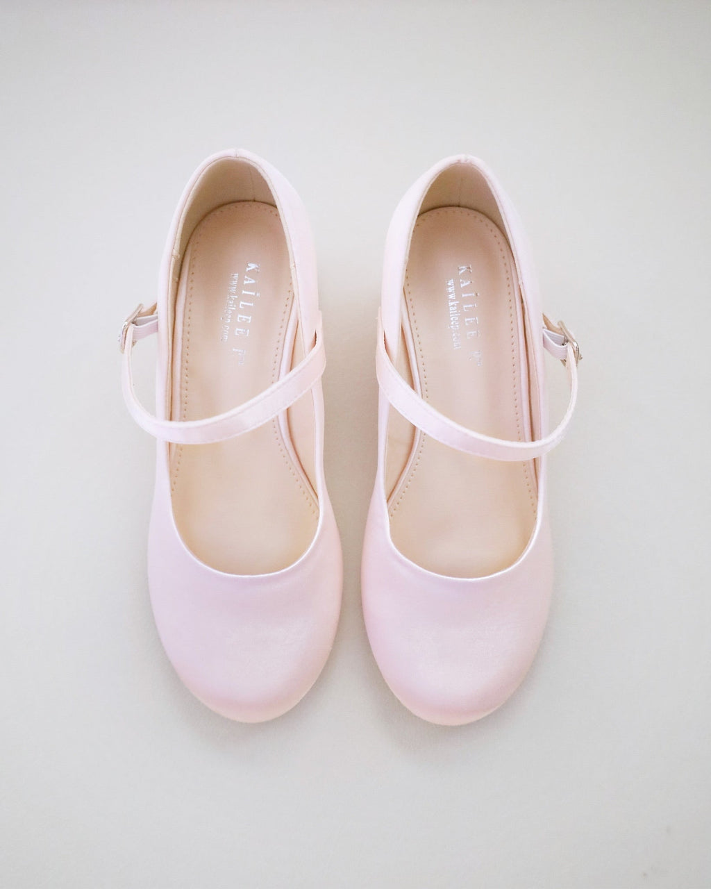 Girls Satin Mary Jane Block Heel
