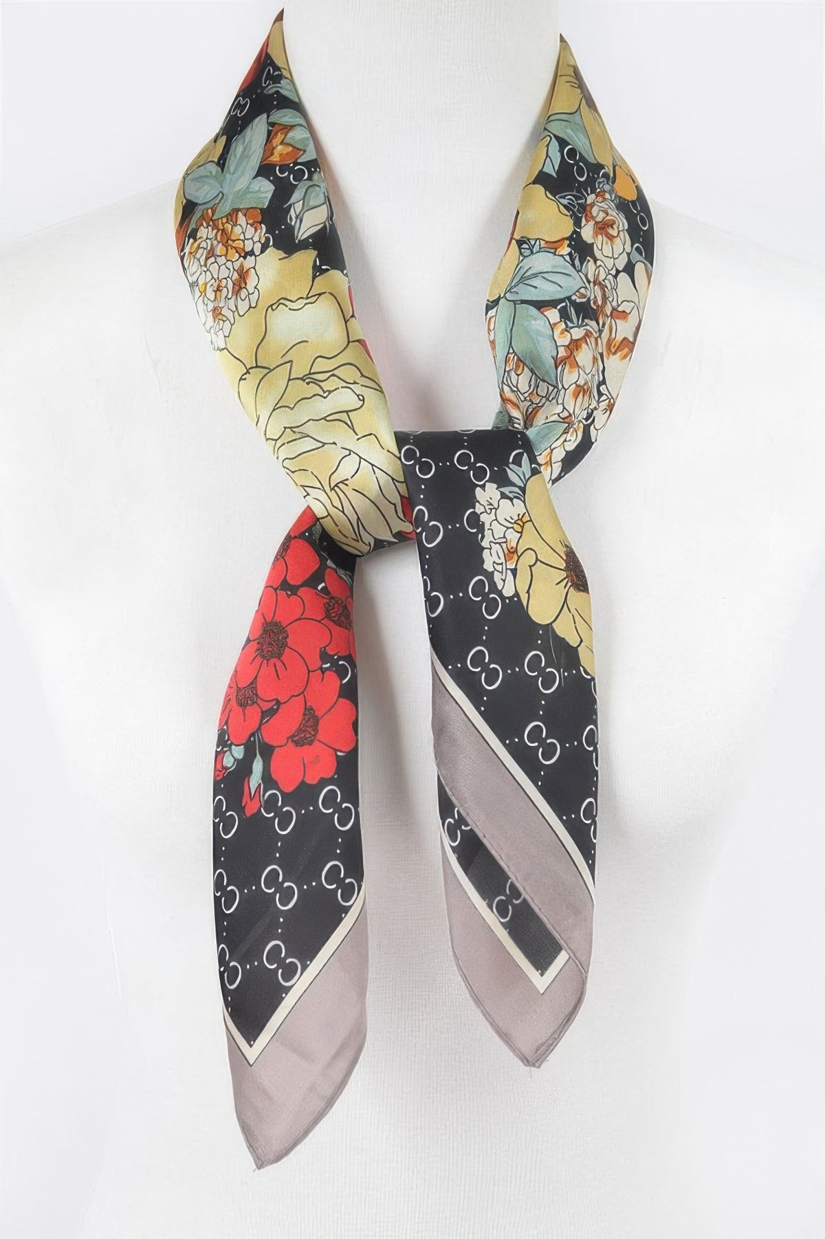 Multi-Print Silk Bandana Scarf