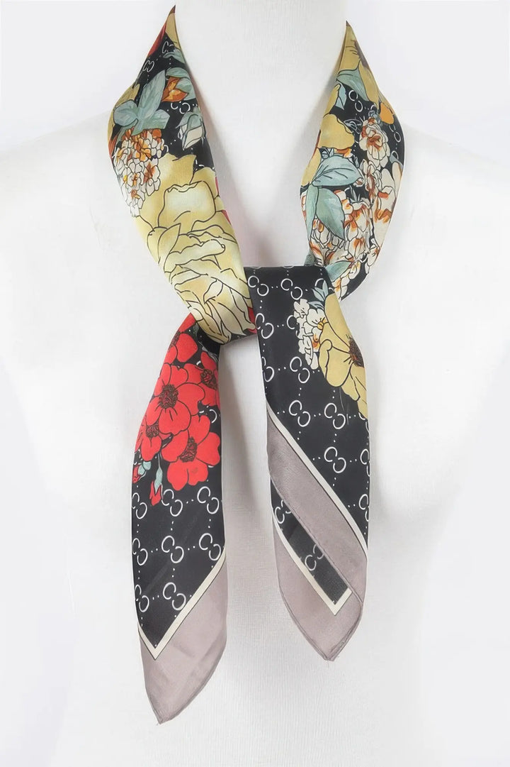 Multi-Print Silk Bandana Scarf