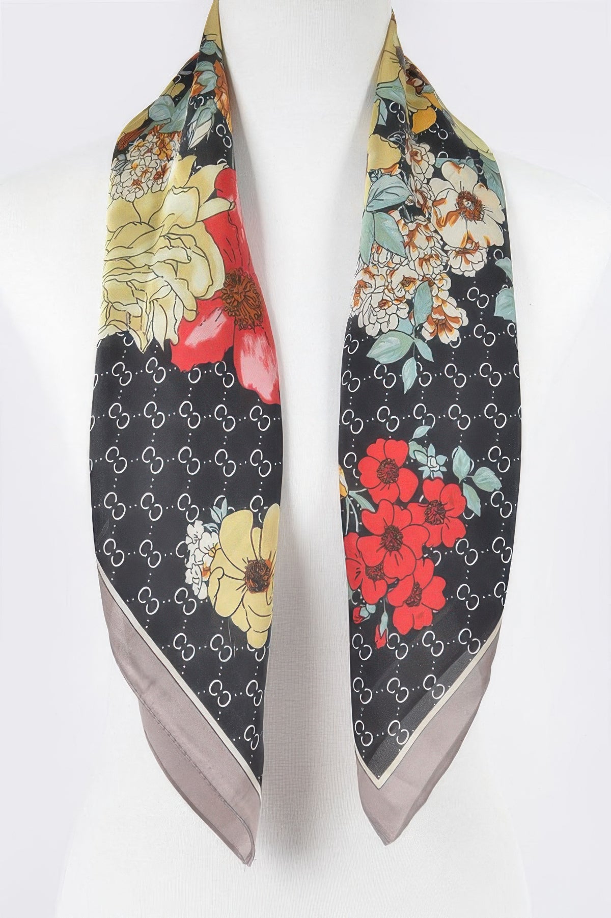 Multi-Print Silk Bandana Scarf