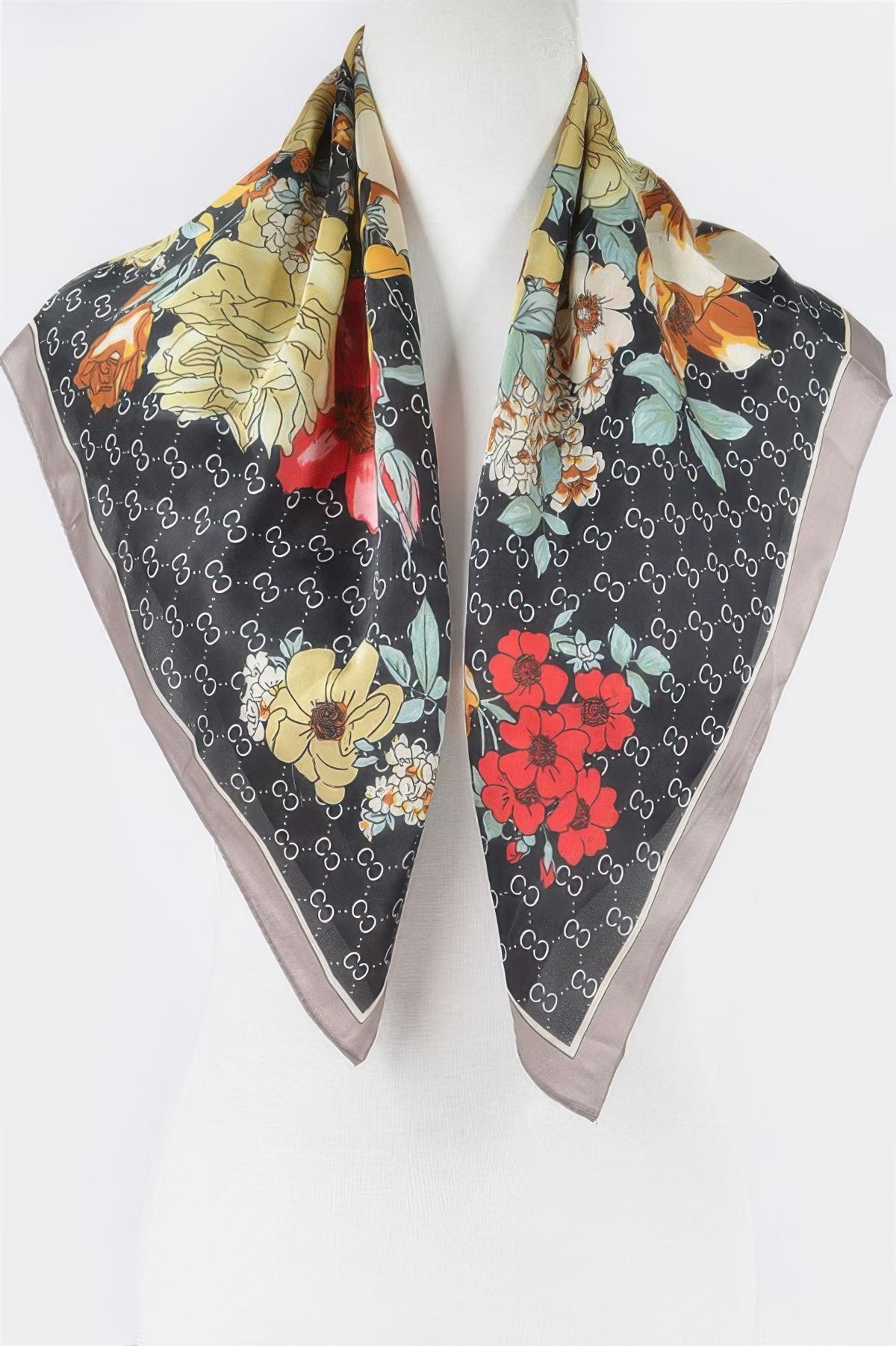 Multi-Print Silk Bandana Scarf