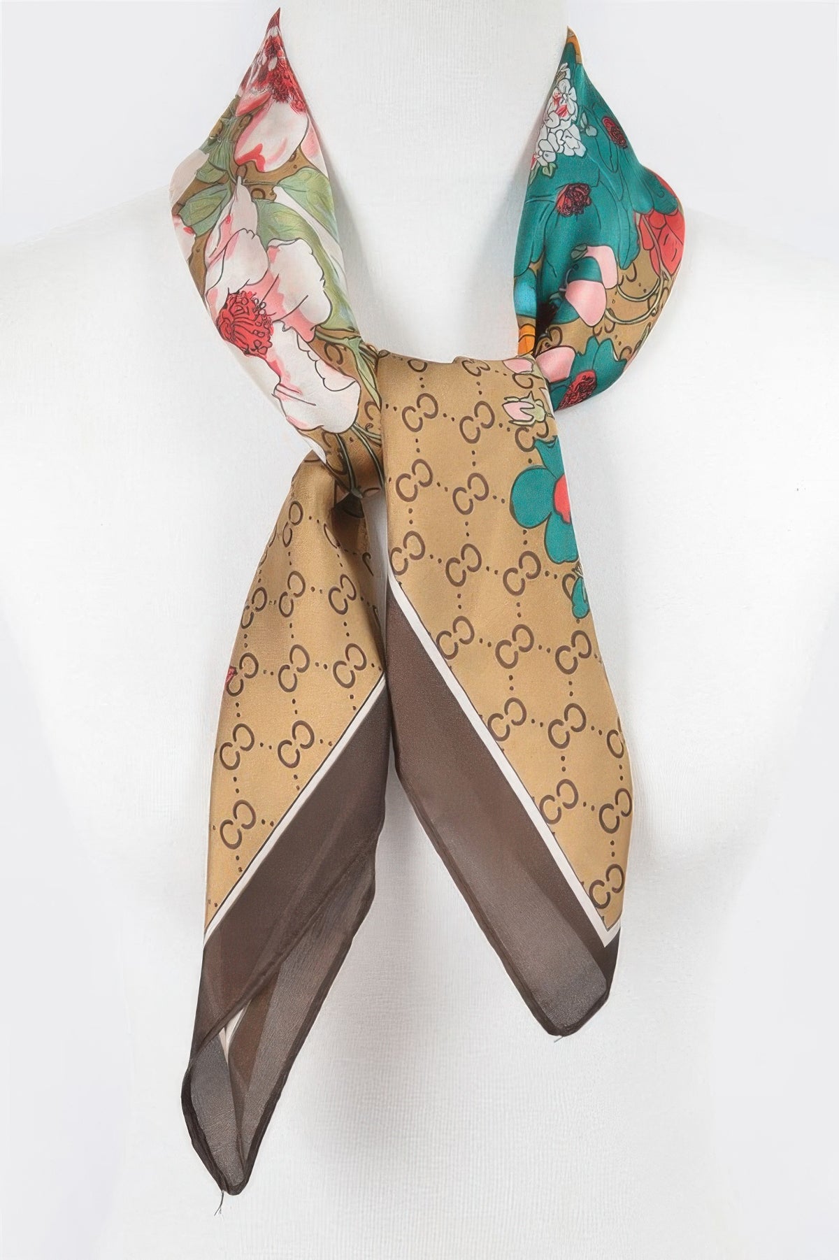 Multi-Print Silk Bandana Scarf