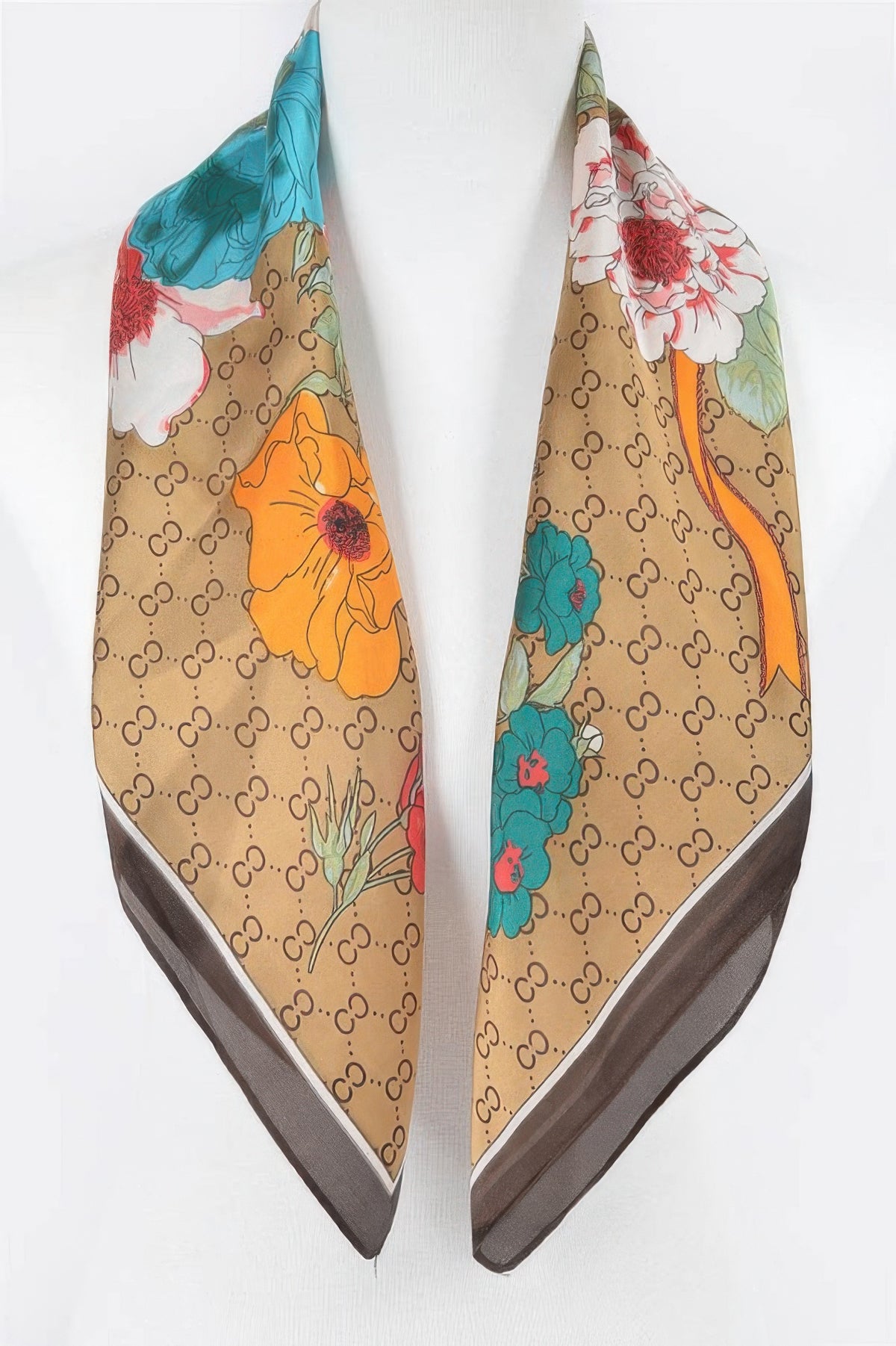 Multi-Print Silk Bandana Scarf