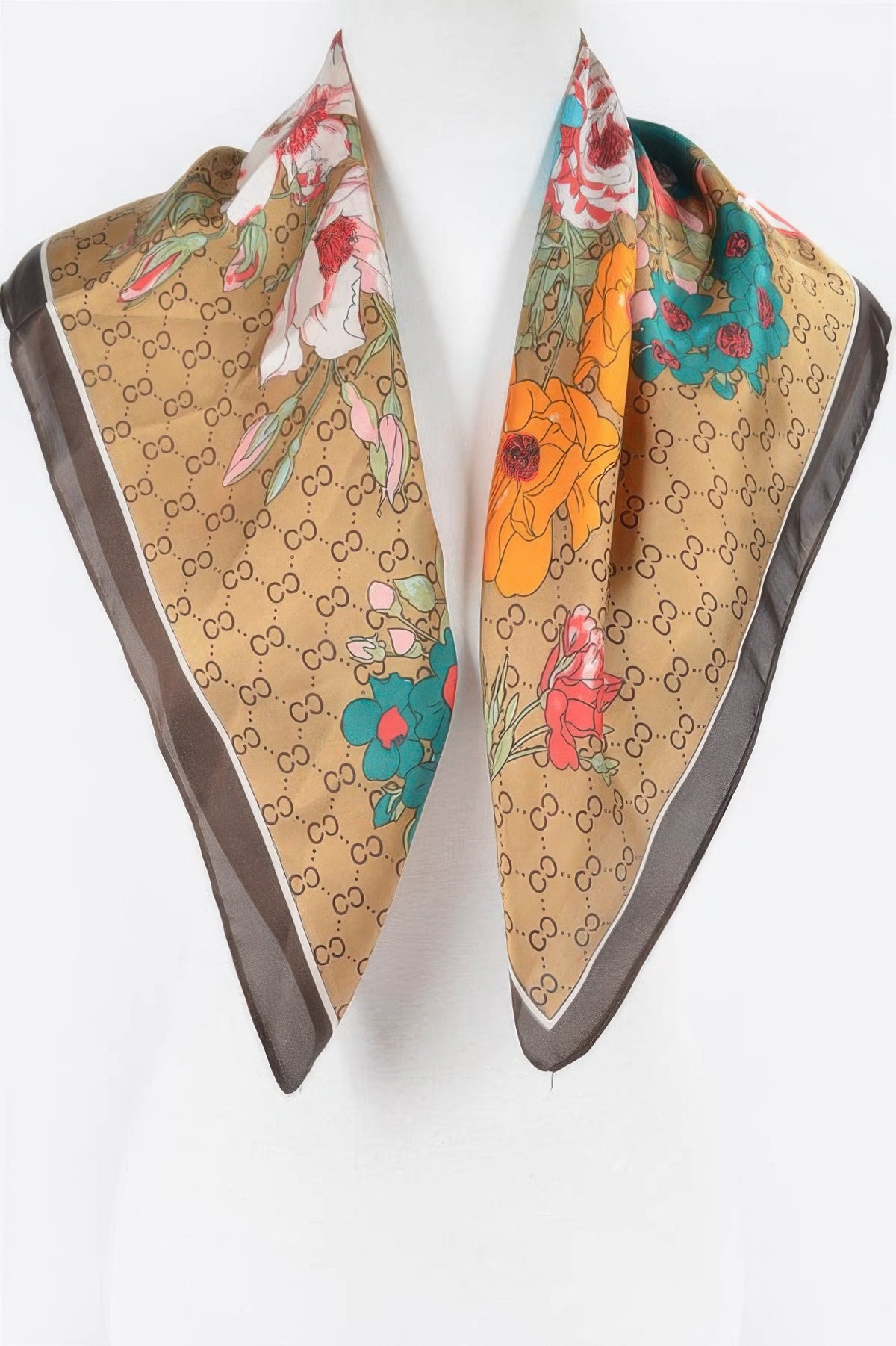 Multi-Print Silk Bandana Scarf