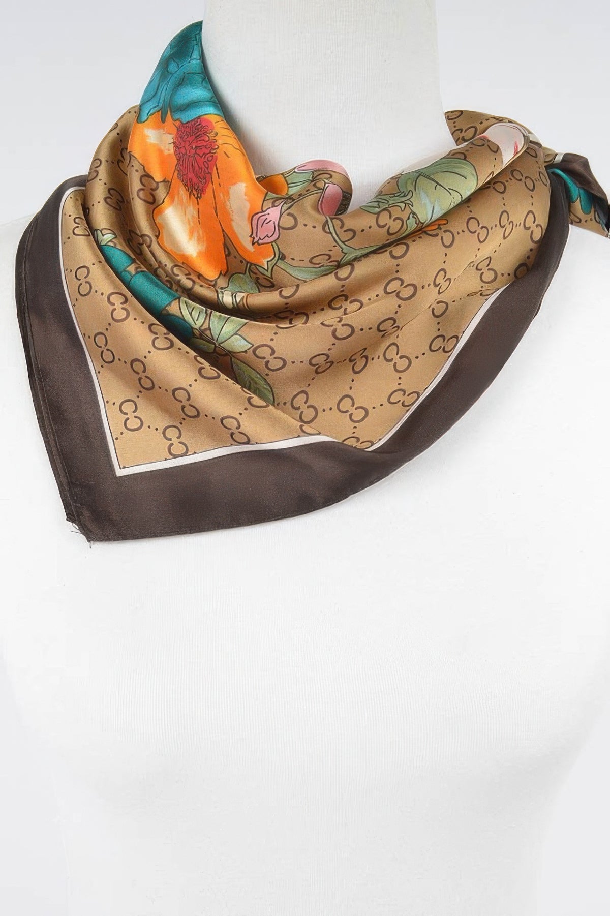 Multi-Print Silk Bandana Scarf