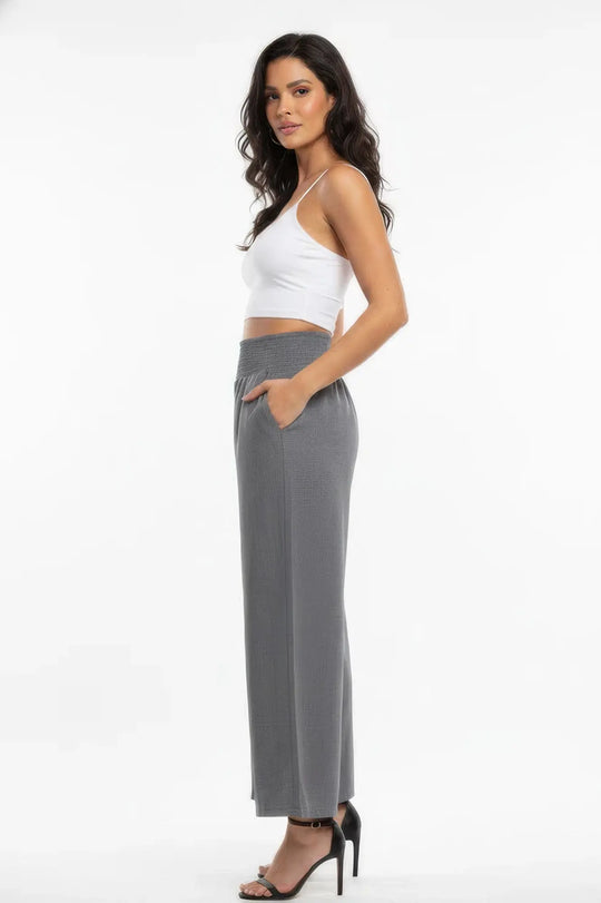 Another view: Lightweight High-Waisted Wide-Leg Lounge Pants
