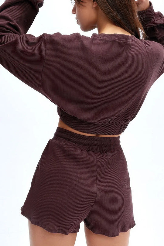 Another view: Women's Cropped Long-Sleeve Top & Drawstring Pants Set