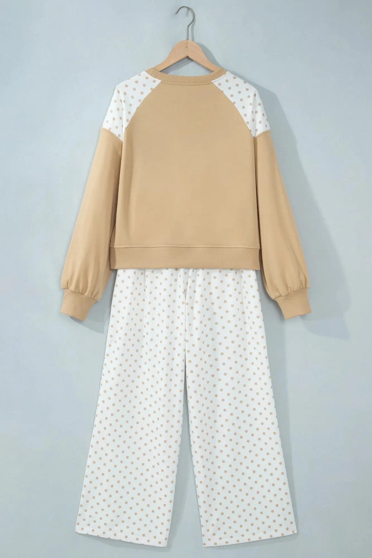 Polka-Dot Crop Sweatshirt & Wide-Leg Pants Set — photo 3