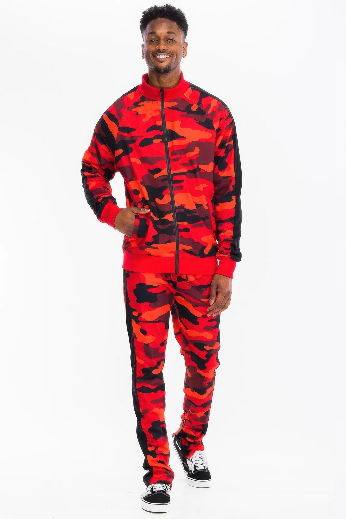 Men's Camo Stripe Track Jacket & Pants Set — photo 4