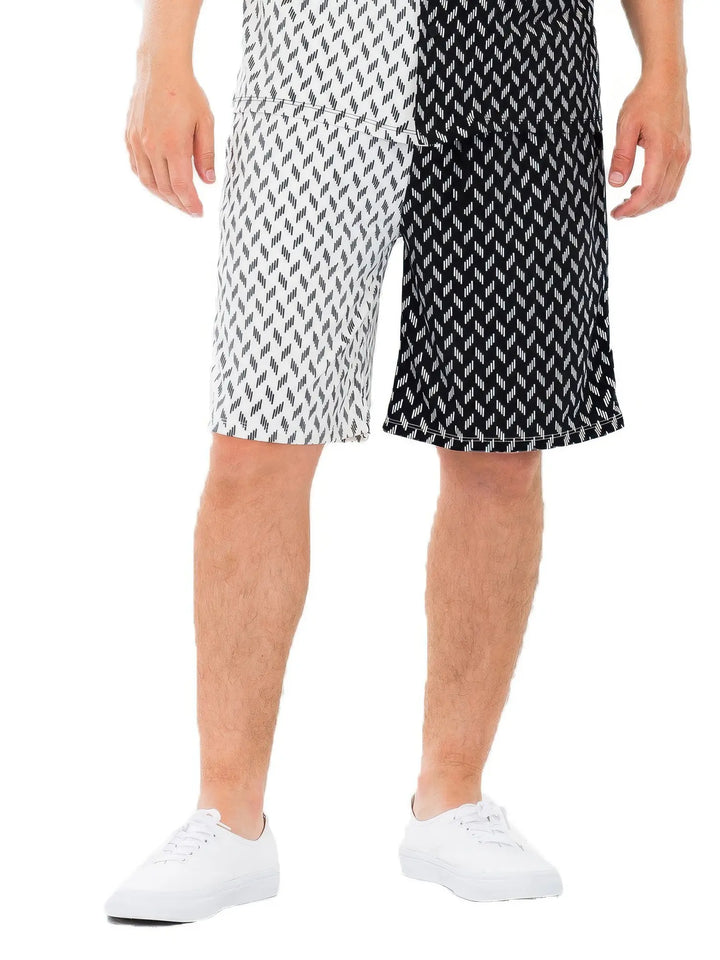 Men's Diamond Two-Tone Print Shorts