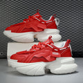 Men's Breathable Height-Enhancing Casual Sneakers - Thick Sole Lace-Up Shoes