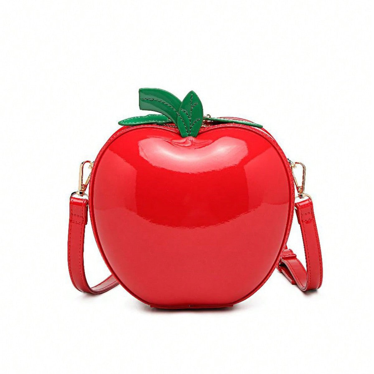 Apple-Shaped Crossbody Bag