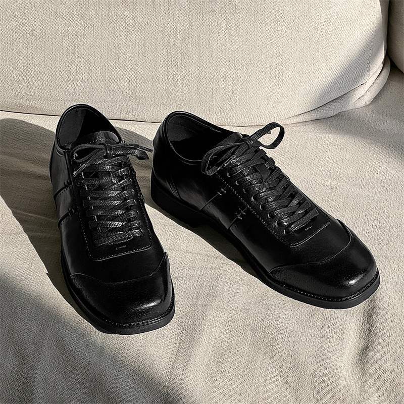 Men's Chunky Sole Casual Sneakers – Microfiber Upper, Rubber Outsole, Lace-Up & Invisible Heel Styles