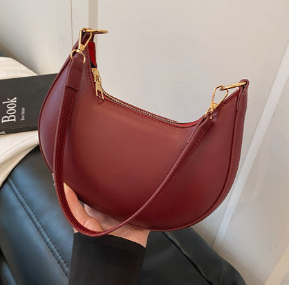Women's Minimalist Dumpling Underarm Bag – PU Leather Crossbody Shoulder Bag