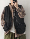 Men’s lightweight zip vest in black.