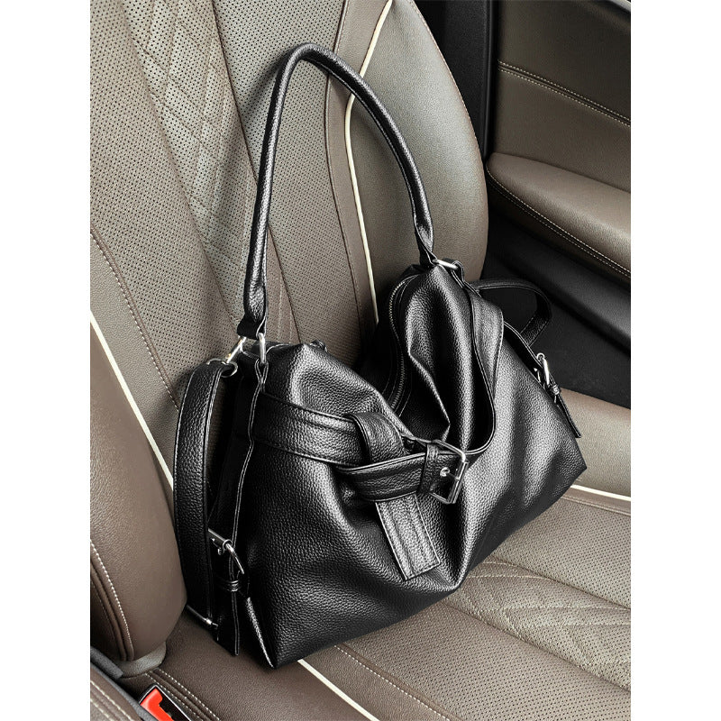 Retro Biker Underarm Bag – High-Capacity Edgy Crossbody