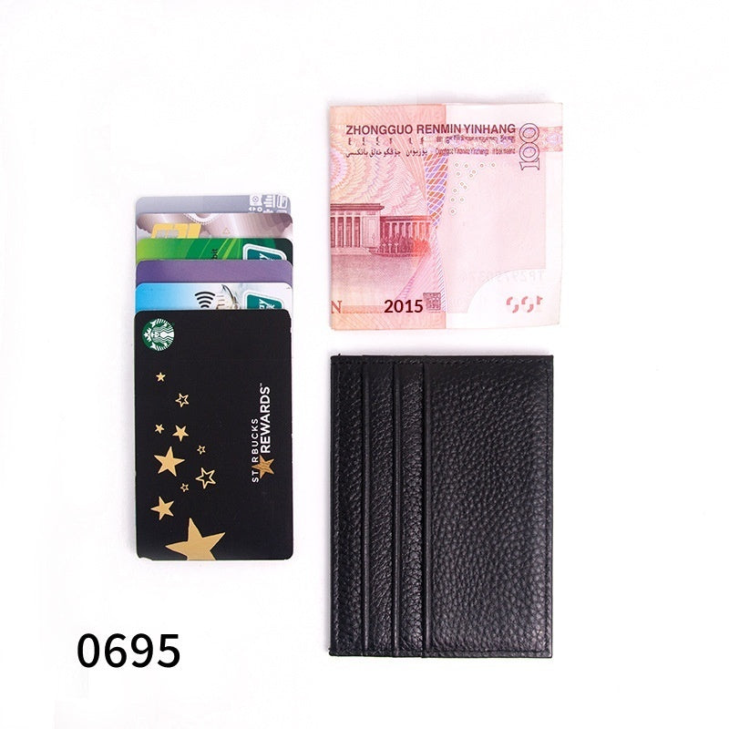 Genuine Leather Card Holder - Premium Cowhide Slim Wallet for Men & Women