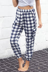Aurelia Plaid Elastic High-Rise Cargo Pants — product view 1