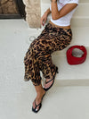 Leopard fitted long skirt for women