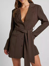 Lapel-collar tie-waist blazer — alternate product view 14