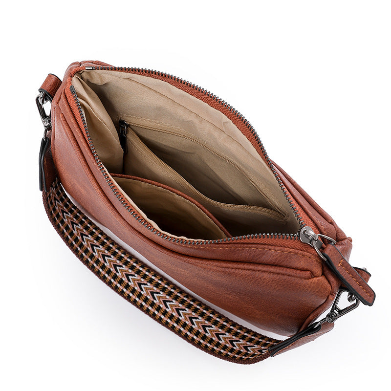 Korean-Style Soft PU Leather Crossbody Bag