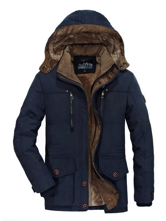 Another view: Men's Button-and-Zip Hooded Parka