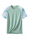 Men's color-block performance T-shirt in green