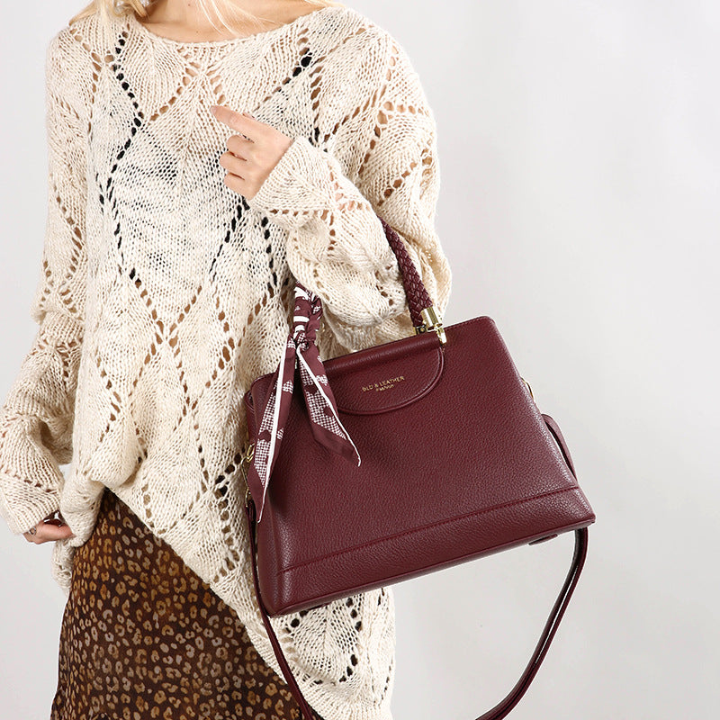 Retro Light-Luxury Women's Large-Capacity Crossbody Tote Bag | PU Leather Structured Handbag