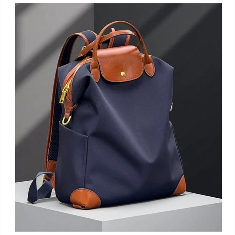Women's Large Capacity Nylon Backpack - Business Travel Wear-Resistant Oxford Fabric Backpack with Air-Cushioned Straps