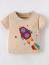 Moonbeam Rocket Embroidered Short-Sleeve T-Shirt — product view 1