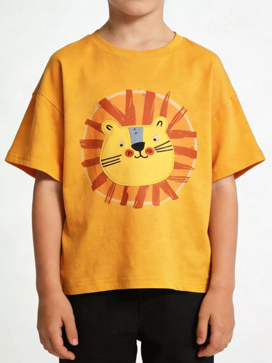 Scout Club Lion Embroidered Crewneck T-Shirt