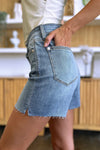 Judy Blue Blake High-Rise Raw-Hem Denim Shorts — product view 14