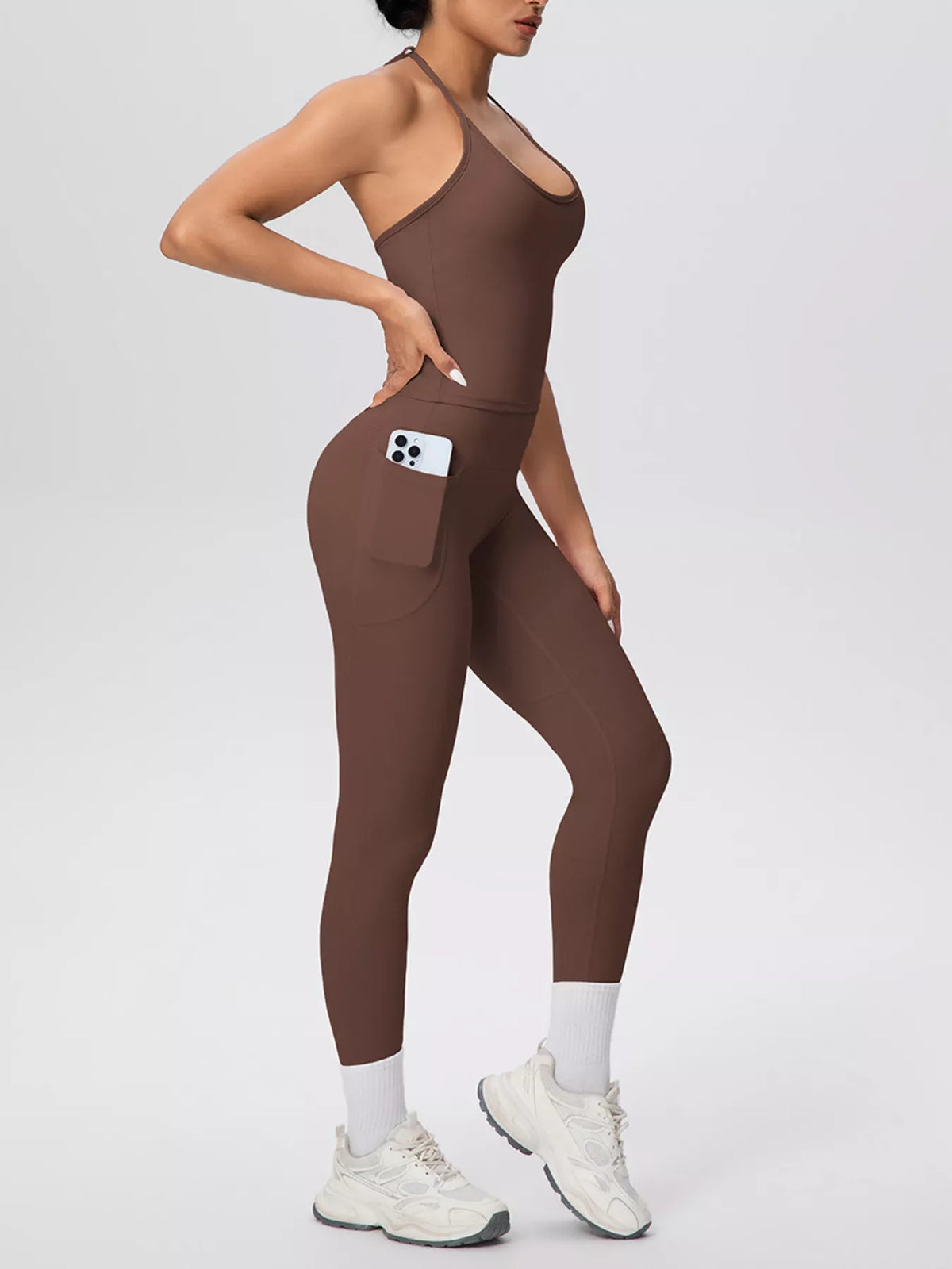Halter Cami & High-Waisted Leggings Set