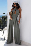 Women's cutout halter jumpsuit in four colors