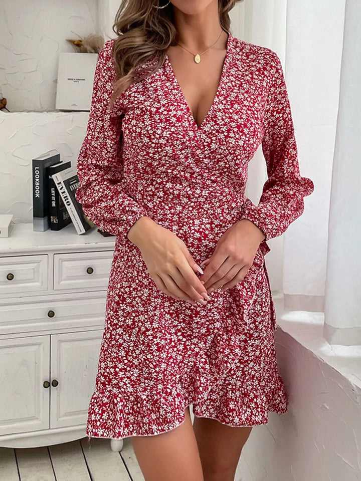 Noelle Floral Print Wrap Mini Dress — product view 1