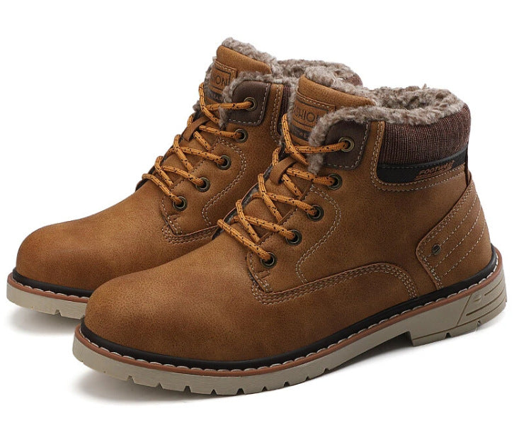 Men's Outdoor Martin Boots – Lace-Up Ankle Boots in Yellow, Black & Brown | Sizes 38–48