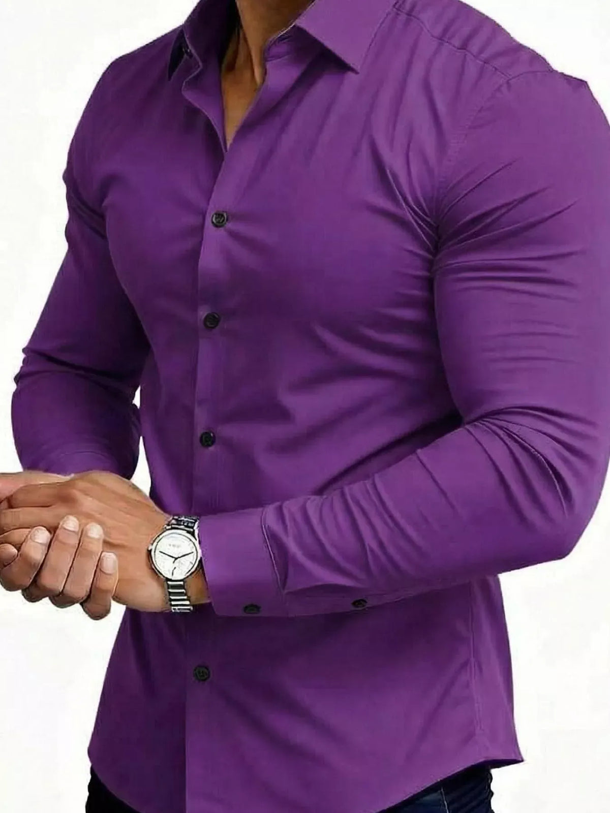 Men's Slim-Fit Long-Sleeve Button-Down Shirt — photo 34