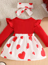 Moonbeam Bear Heart Print Dress & Headband Set — product view 2