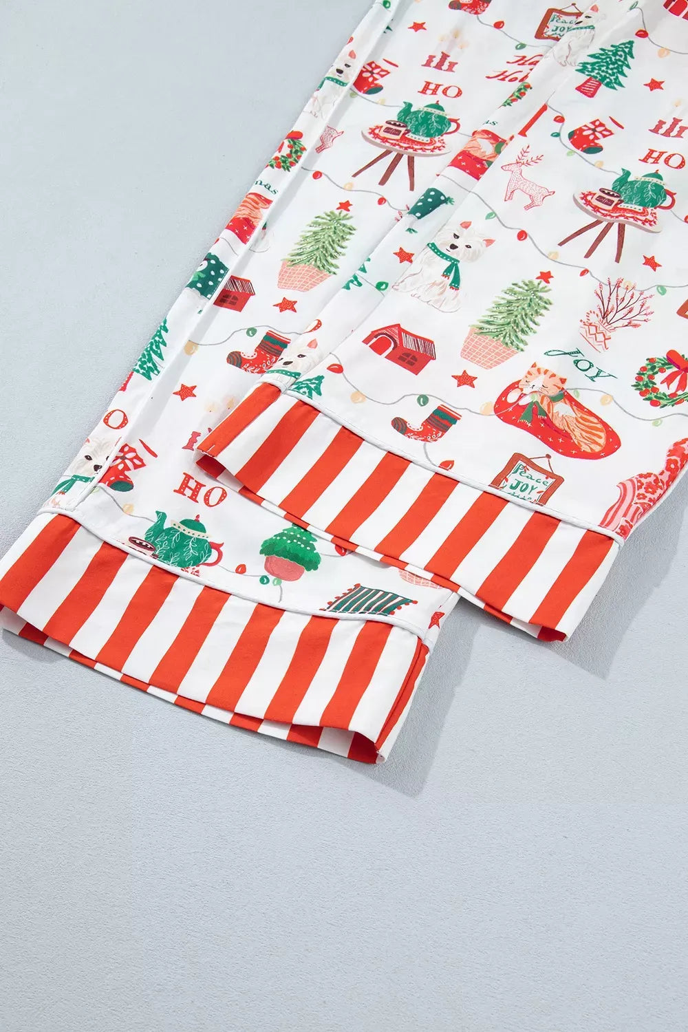 Women's Striped Holiday Button-Up Lounge Set — photo 15