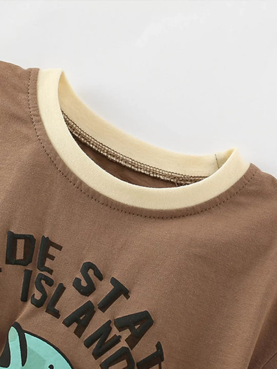 Another view: Rhode Island Fishing Graphic T-Shirt — Caramel
