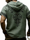 Rune Print Short-Sleeve Hooded Top — color or detail view 3